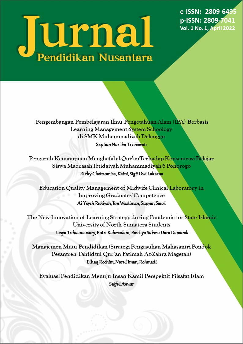 					View Vol. 1 No. 1 (2022): Jurnal Pendidikan Nusantara (January-April)
				