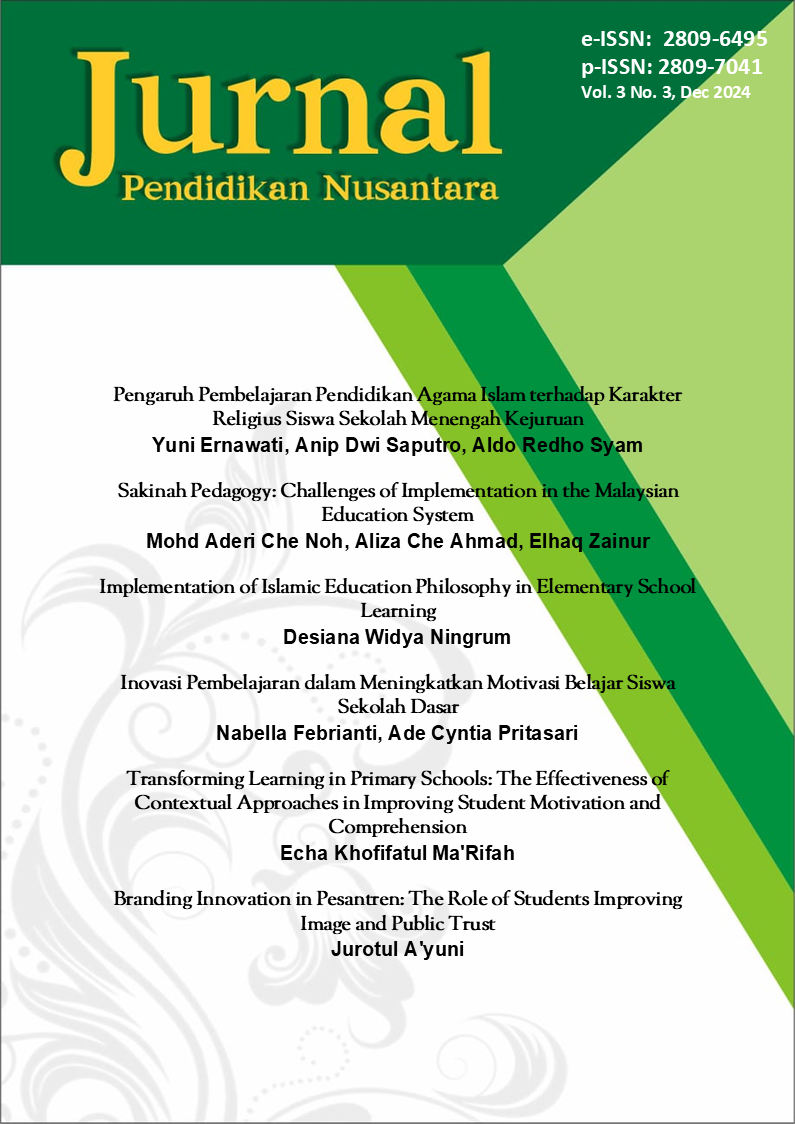 					View Vol. 3 No. 3 (2024): Jurnal Pendidikan Nusantara (September-December)
				